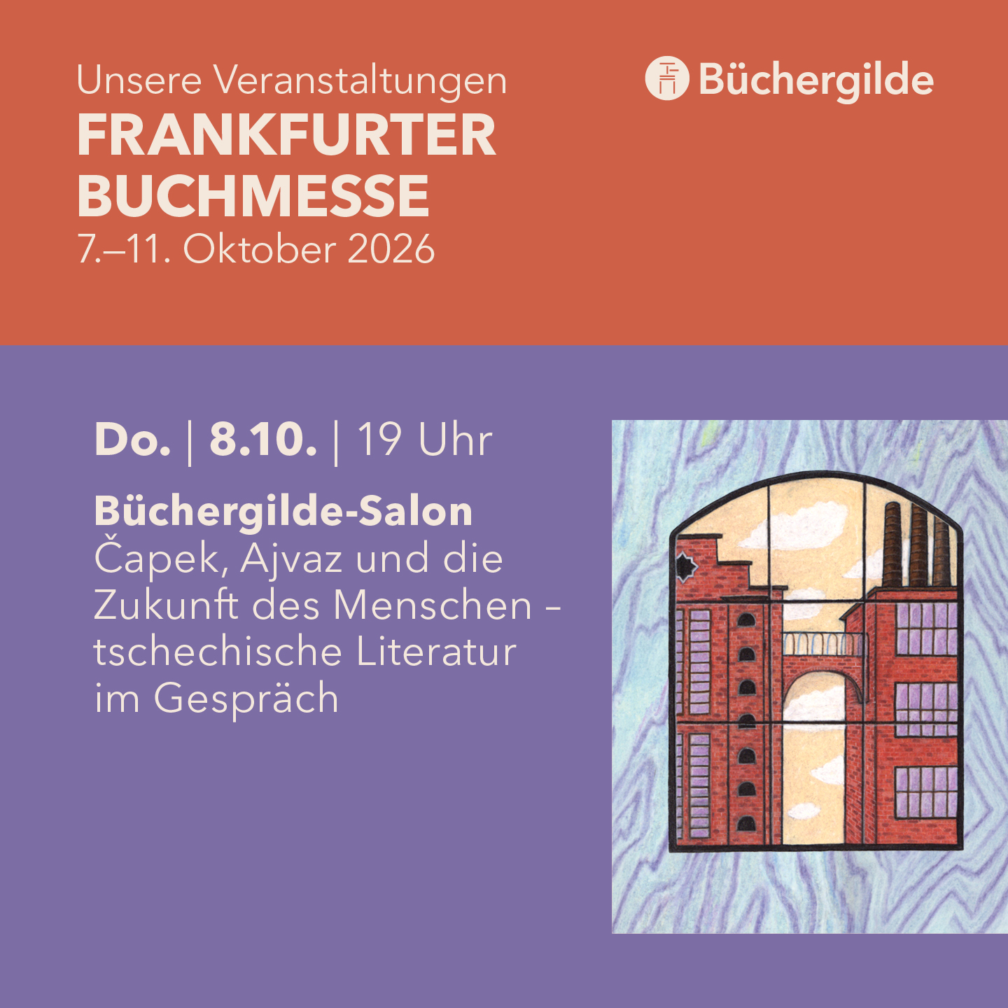 Büchergilde-Salon: Čapek, Ajvaz und die Zukunft des Menschen – tschechische Literatur im Gespräch